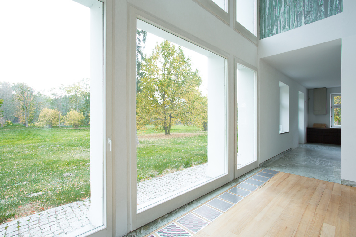 Large windows in modern house
