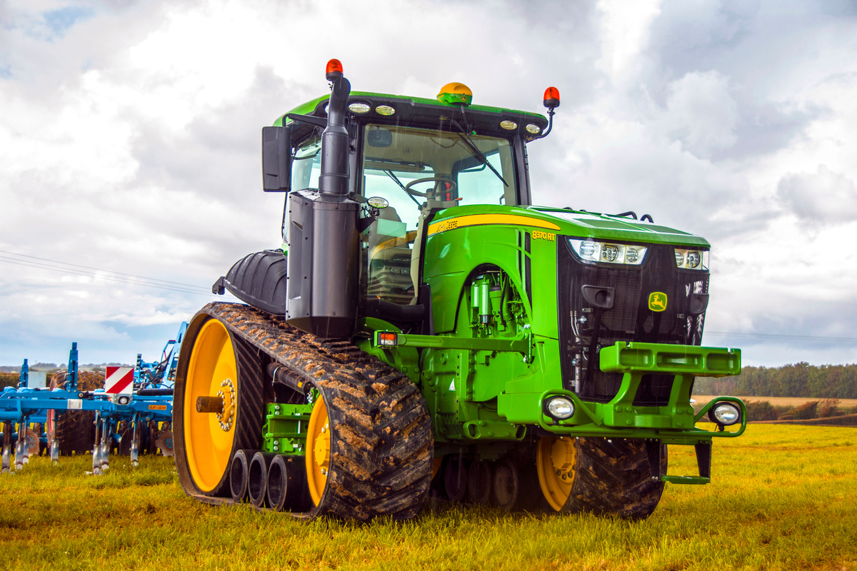Green Tractor in Field